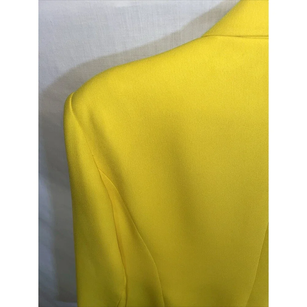 Champagne Italy Dress Blazer Women's Size 24 Yellow Long Sleeve Button Front